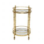 "METAL 28"" 2 TIER BAR CART, GOLD 14689-