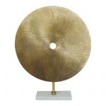 "METAL 24"" SWIRLY DISC W/ STAND, GOLD 1