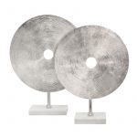 "21"" DISC ON MARBLE BASE, SILVER 15593-
