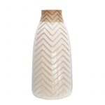 "18"" CHEVRON VASE, IVORY 15743"