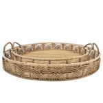 "S/2 BAMBOO 24/30"" ROUND TRAYS, NATURAL