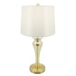 "GLASS PILLAR TABLE LAMP, GOLD 50815-05"